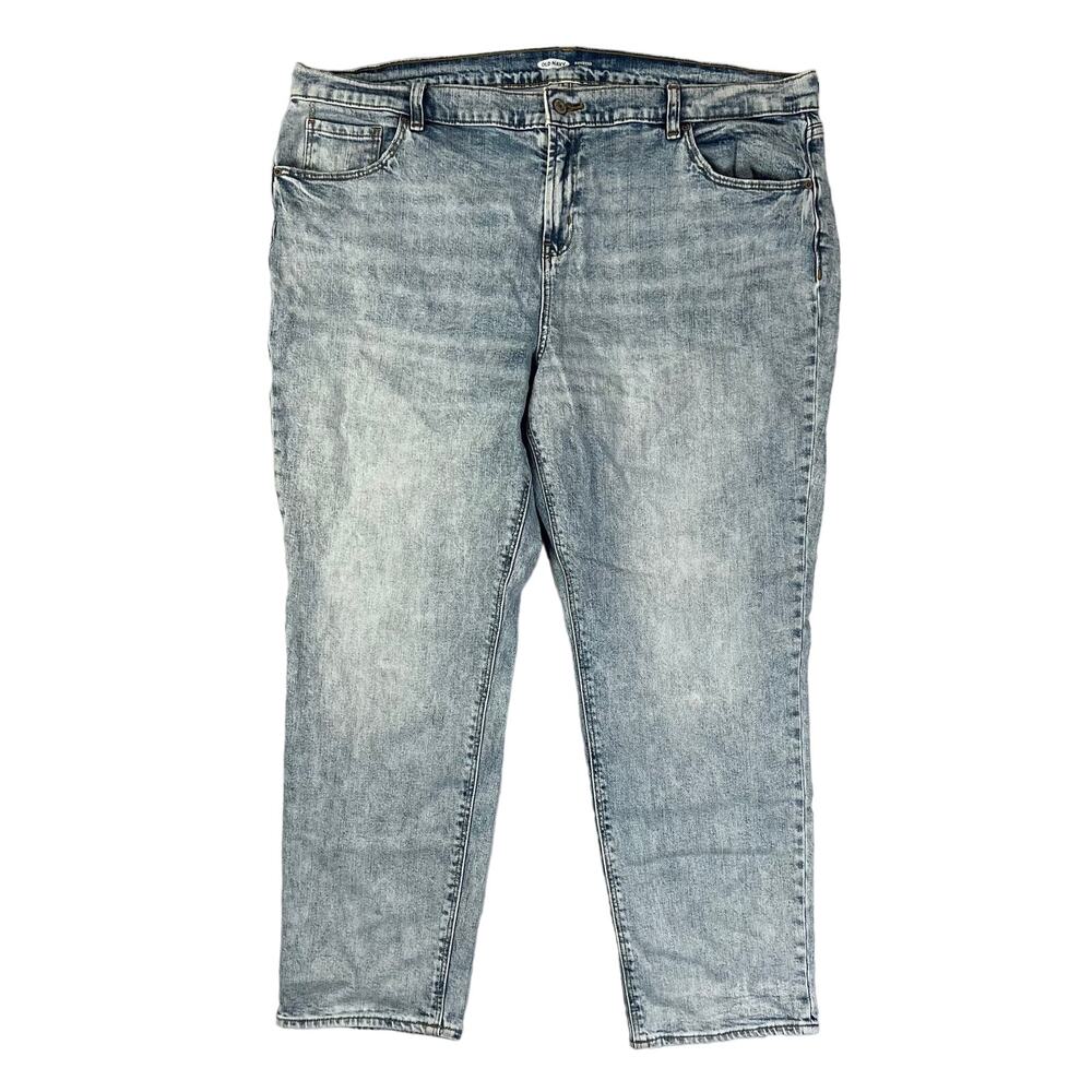 Old Navy Rockstar Super Skinny Boyfriend Jeans WMNS 18 Blue Light Wash Mid Rise